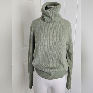 Quince Baby Alpaca-Wool Sage Green Turtleneck Sweater Size L